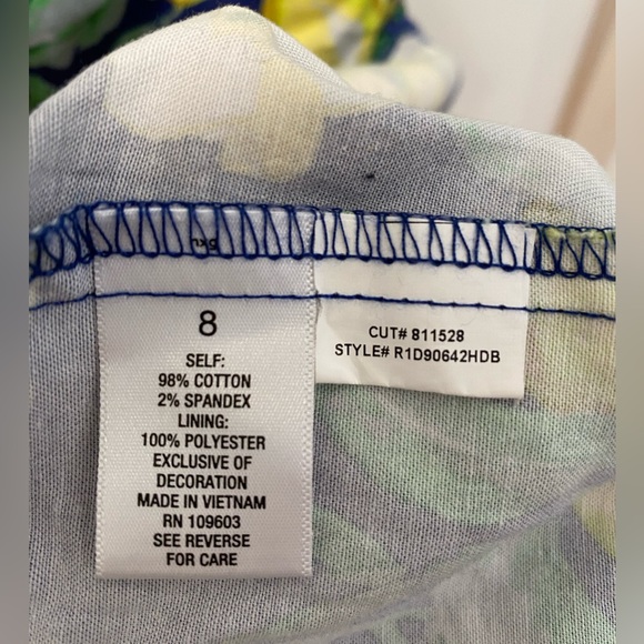 Roz & Ali V Neck Lemon Print Dress Size 8 - Picture 4 of 5